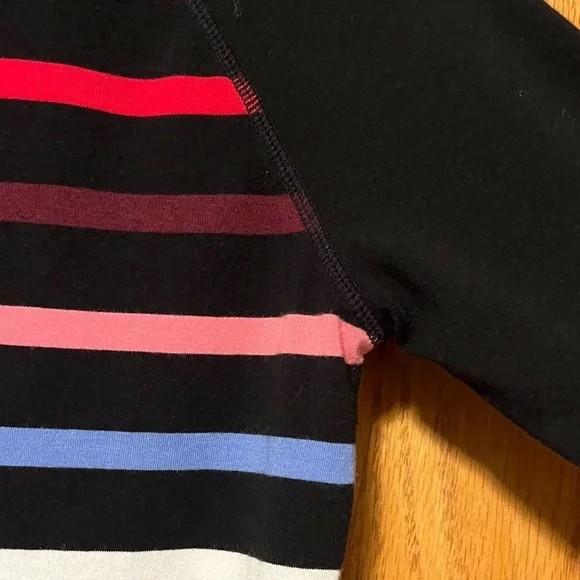Talbots Black Multicolor Striped Long Sleeve Top - Picture 12 of 14